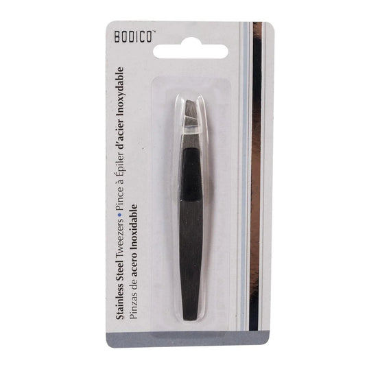 Bodico S/S Tweezer w/Grippers, b/c, col. black grip, inner box, (HZ)