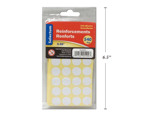 WHITE REINFORCEMENTS 540 PCS/PKG (SELF-ADHESIVE)