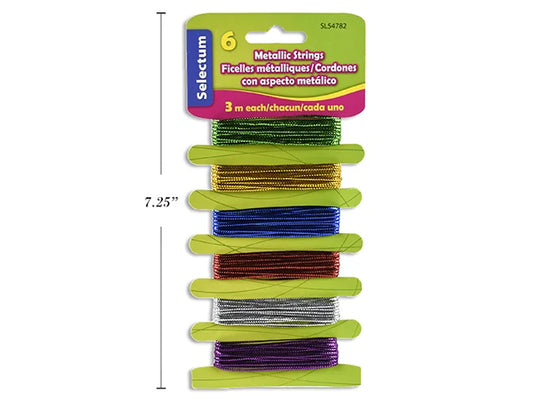 METALLIC COLOR STRINGS ( PET ) 3M. LONG EACH (DARK GREN, GOLD, SILVER, BLUE, RED, PURPLE)