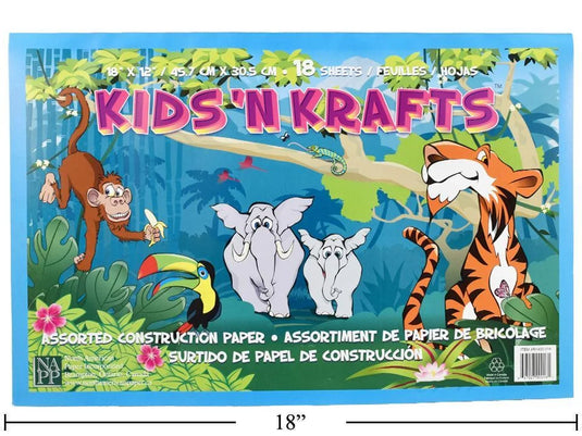 18x12" 18-sheet Construction Paper