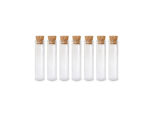 Glass Vials: 12mmx55mm Mini w/Cork Lid