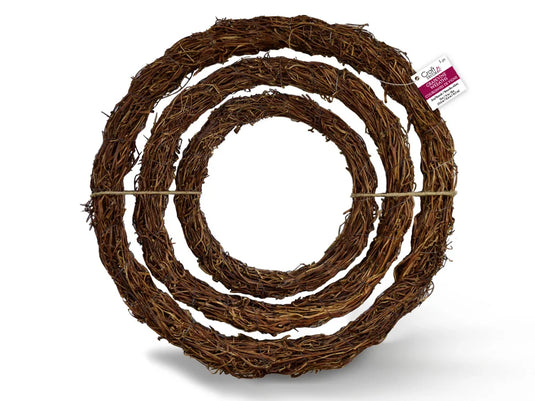Craft Decor Dried Naturals: 10"/14"18" Grapevine Wreath Set