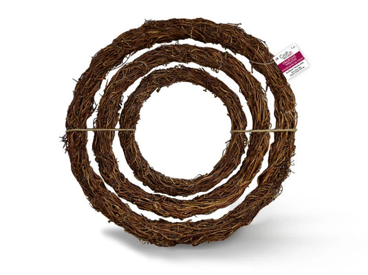 Craft Decor Dried Naturals: 8"/12"16" Grapevine Wreath Set
