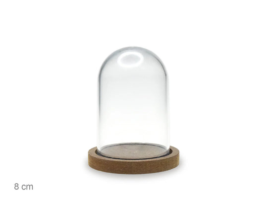 Craft Décor: 8cmx5.3cm DIY Clear Plastic Dome w/Wood Base