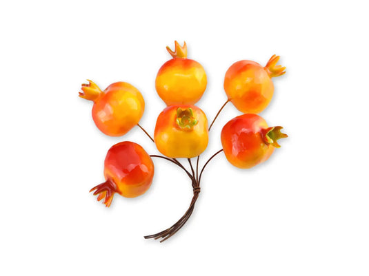 Craft Decor: 3cm Mini Pomegranate Picks 6pc Foam Glossy
