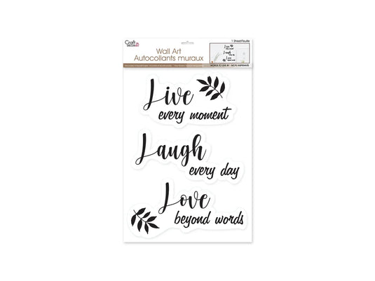 Craft Decor: 11.8"x15.75" 'Words To Live By..' Wall Art M) Live Every Moment..