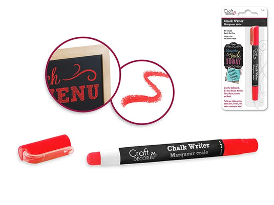 Craft Decor: Chalk Writer Blister-Carded L) Red