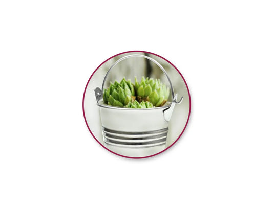 Craft Decor: 4.3x6.5x5cm DIY Mini Tin Buckets 2pc D) Silver