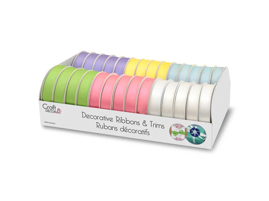 Craft Décor Ribbons & Trims: Poly-Satin 5/8" x 4yd Rolls B) Pastel