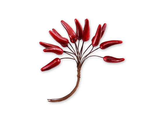 Craft Decor: 2.8cm Mini Chili Pepper Picks 14pc Foam Glossy