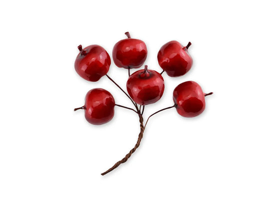 Craft Decor: 3cm Mini Apple Picks 6pc Foam Glossy A) Red Delicious