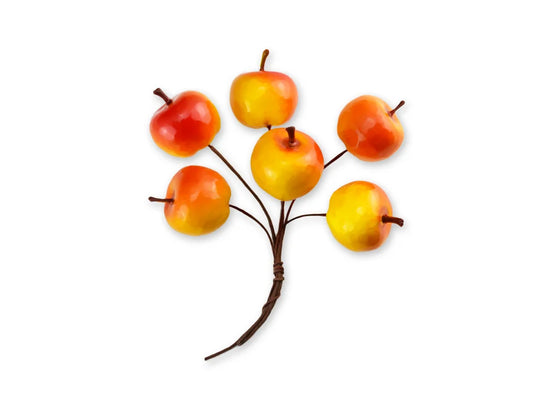 Craft Decor: 3cm Mini Apple Picks 6pc Foam Glossy B) Golden Delicious