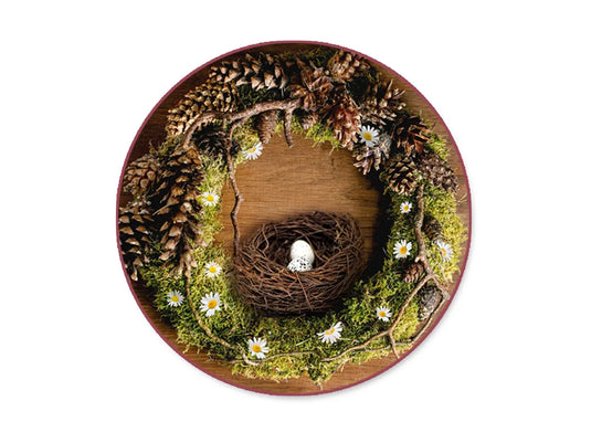 Craft Decor: 10cm Natural Twig Nest w/2 Speckled Eggs