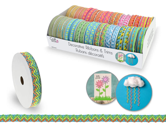 Craft Décor Ribbons & Trims: Adornments 3yrd Rolls B) Fiesta