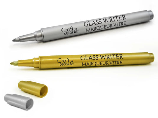 Craft Decor: Glass Writers x2 1.2Mm Fine Point Metallic A) Gold/Silver