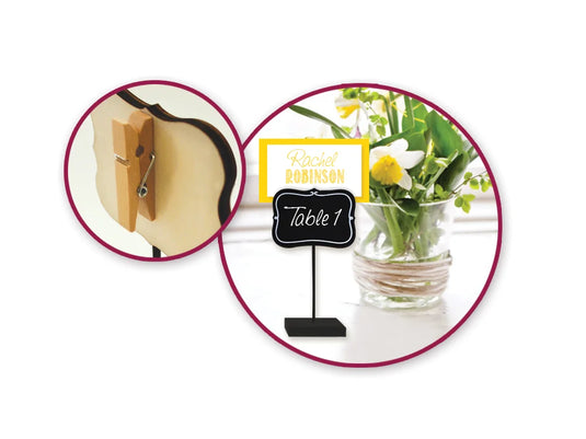Craft Decor: Chalkboard Clip Sign Stand B) Bracket w/White Border