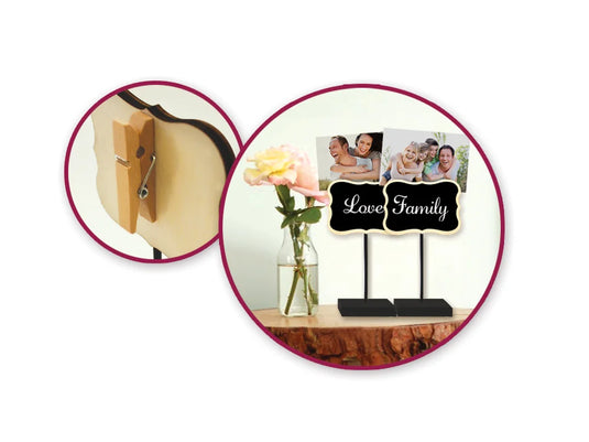 Craft Decor: Chalkboard Clip Sign Stand C) Bracket w/Natural Edge