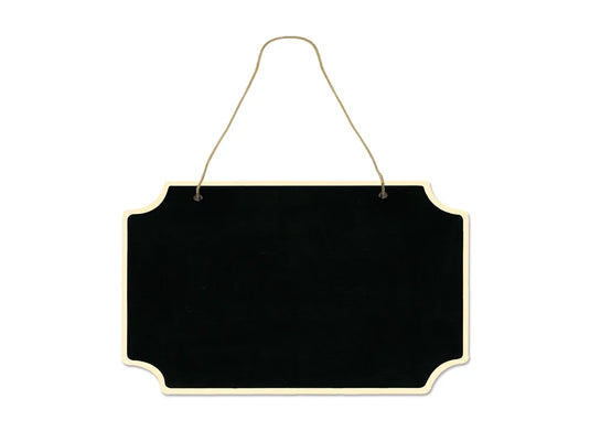 Craft Decor: Chalkboard Wall Plaque w/Jute Cord Hanger A) Rectangle Cut-Corners
