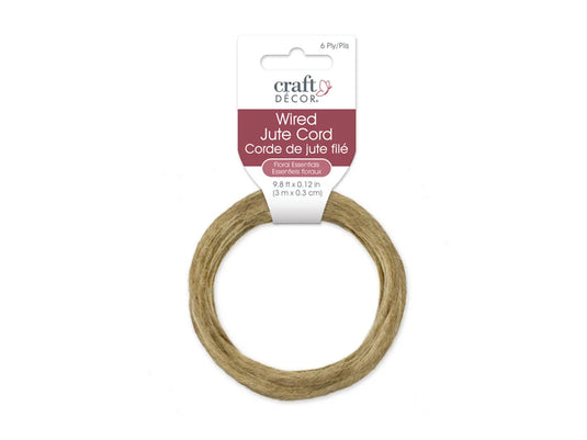 Craft Medley: 3mmx3m (6-ply) Wired Jute Cord/Garland A) Natural