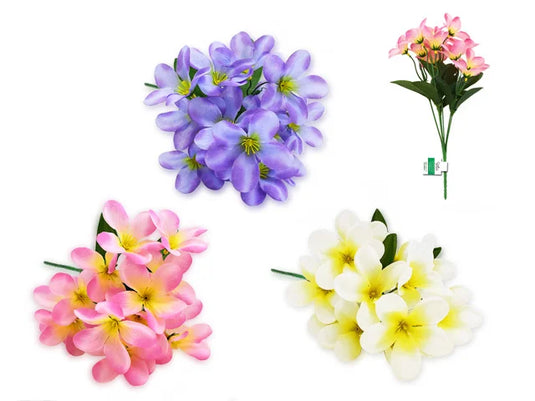 Enchanted Garden: 12.2" Frangipani Bush x6 (15 Heads)