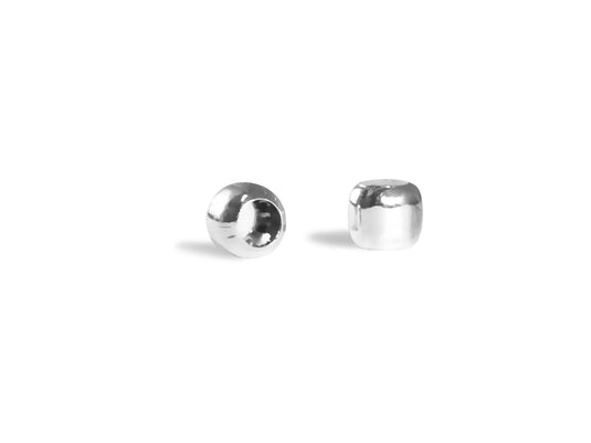 Jewelry Findings: 3mm Crimp Beads x75 Brass Metal B) Silver Plating