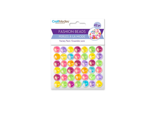 Plastic Fashion Beads: 42-45pc Multi-Packs C) Translucent Luster