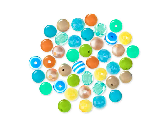 Plastic Fashion Beads: 42-45pc Posh Mix-Packs A) Seaside