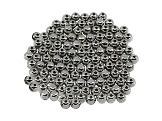 Metal Effect Beads: 8mm Luster Electroplated Round 30g A) Titanium