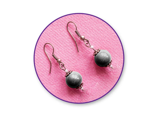 Metal Effect Beads: 10mm Luster Electroplated Round 30g A) Titanium