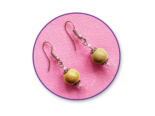 Metal Effect Beads: 10mm Luster Electroplated Round 30g B) Gold