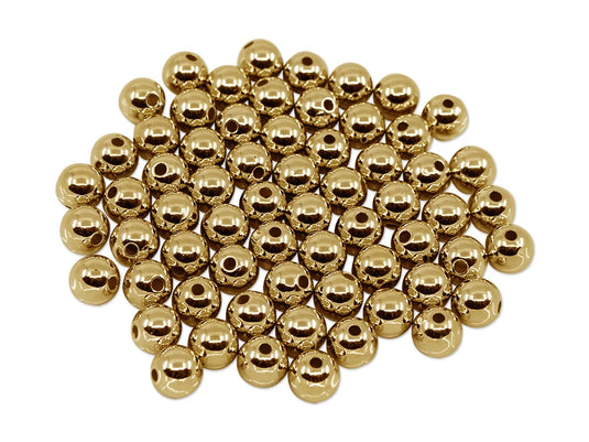 Metal Effect Beads: 10mm Luster Electroplated Round 30g B) Gold