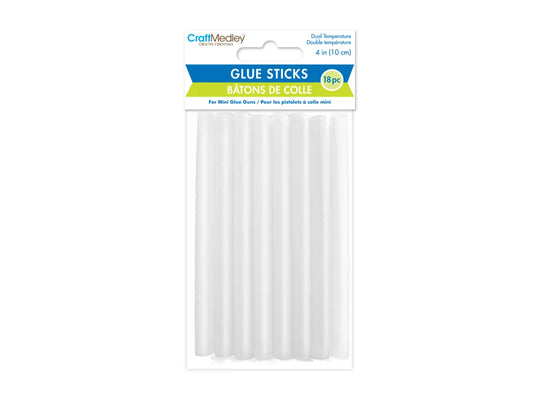 Craft Medley Glue Sticks: 4" Mini x18 Dual Temp 7mm Thick