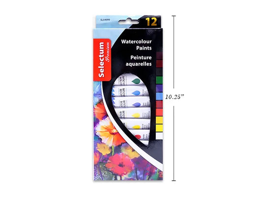 12 PC WATERCOLOR PAINTS 12ML