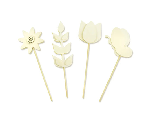 Wood Craft: 7.9" Deco Pic PDQ Asst 8eax4stl A) Spring Medley