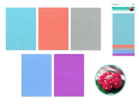 Fabric Craft: 6in x 8.25in Designer Swatches 10ct A5 D) Small Dot