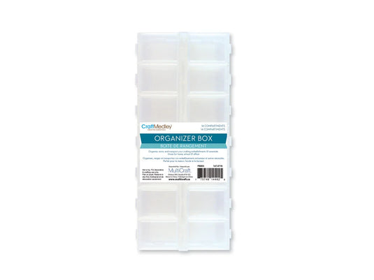 Craft/Bead Storage: 9"x4"x1" Organizer Box 14-Comp w/Snap Lids