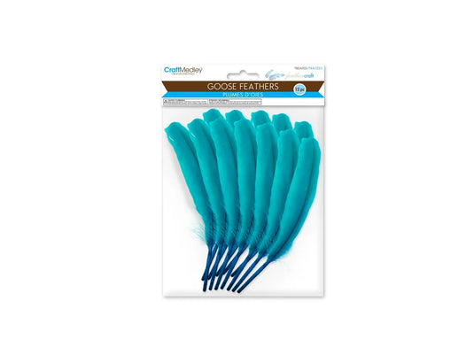 Feather Craft: 8" Goose Feathers x12 B) Blue