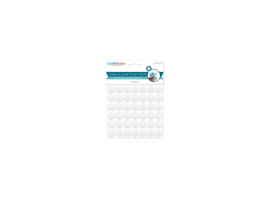 3D Hook & Loop Sticky Dots: 1/2" Round 42-pairs Dual-Adhesive