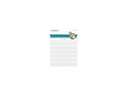 3D Hook & Loop Sticky Dots: 1/2" Square 42-pairs Dual-Adhesive