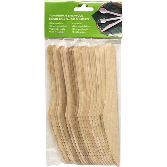 Natural Birchwood Knives 20Pcs