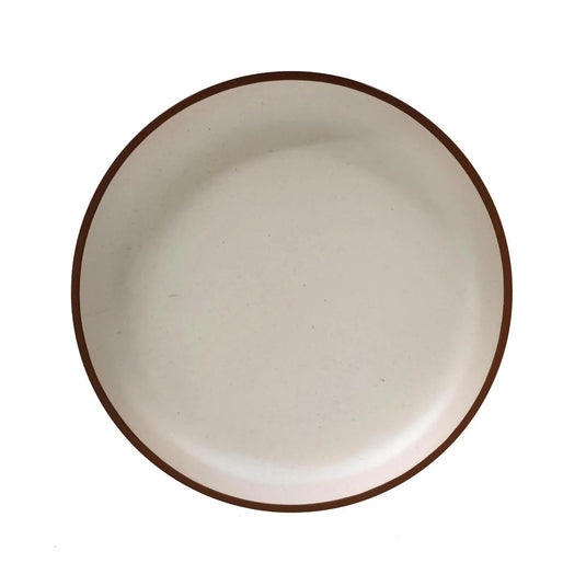 Luciano 10.7"Cream Matt Color Plate Color Rim,Bamboo Fiber, upc