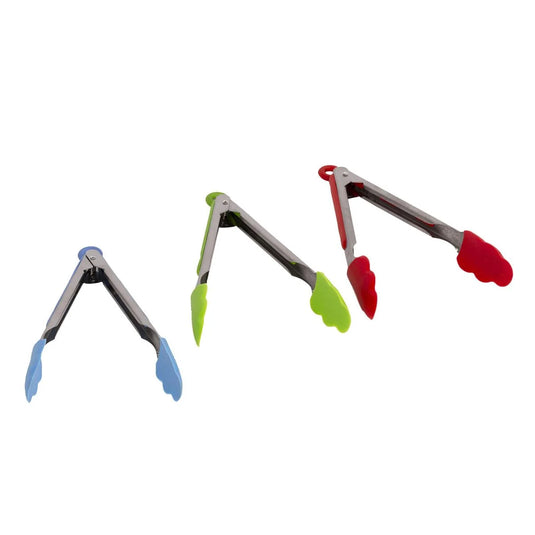 L.Gourmet 9"L Silicone Tongs w/ Pull-lock