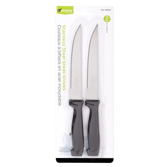 Luciano 2-pc 8.5" S/S Steak Knife w/ Plastic Handle, b/c