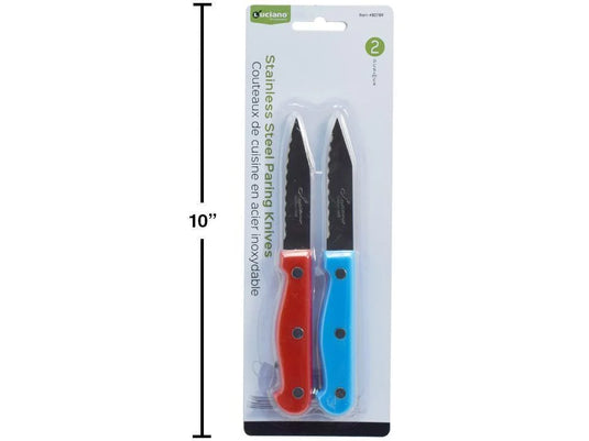 Luciano 2-pc S/S Paring Knife w/ Col.Handle,Blade
