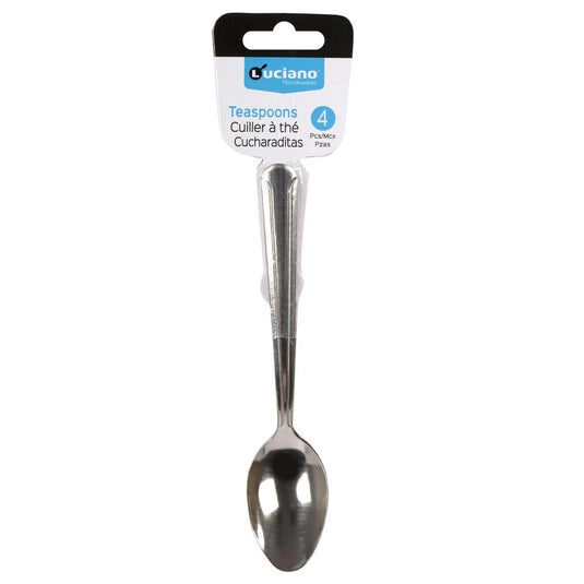 Luciano 4-pc Dlx. S/S Teaspoons, header (HZ)