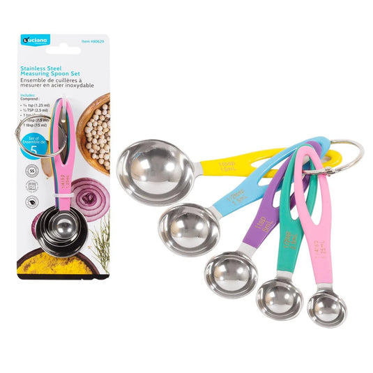 Luciano 5-pc S.S. Measuring Spoon Set w/ Colourful Handle, t.o.c.(CS)