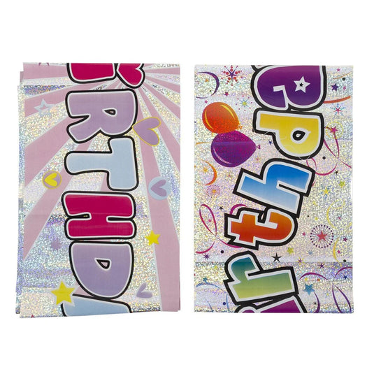 Let's Party, Foil Happy Bday Banner 8.5' x 8"