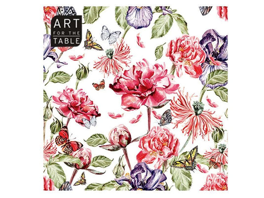 20-PC "Butterflies Garden" Napkin 13x13" 2-ply, Polybag