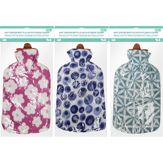 Hot Water Bottle with Flannel Cover