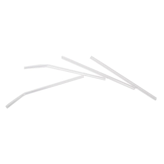 Luciano 4-pc 20cm L Glass Straws, 2 straight+2 curved w/Brush,cbx